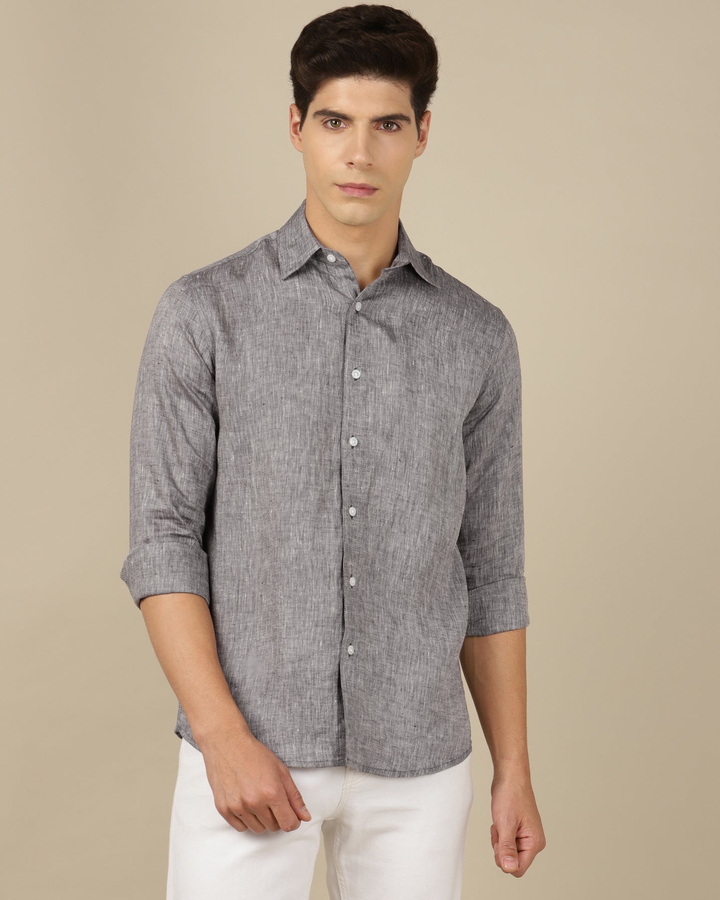 Steel Grey Linen Shirt