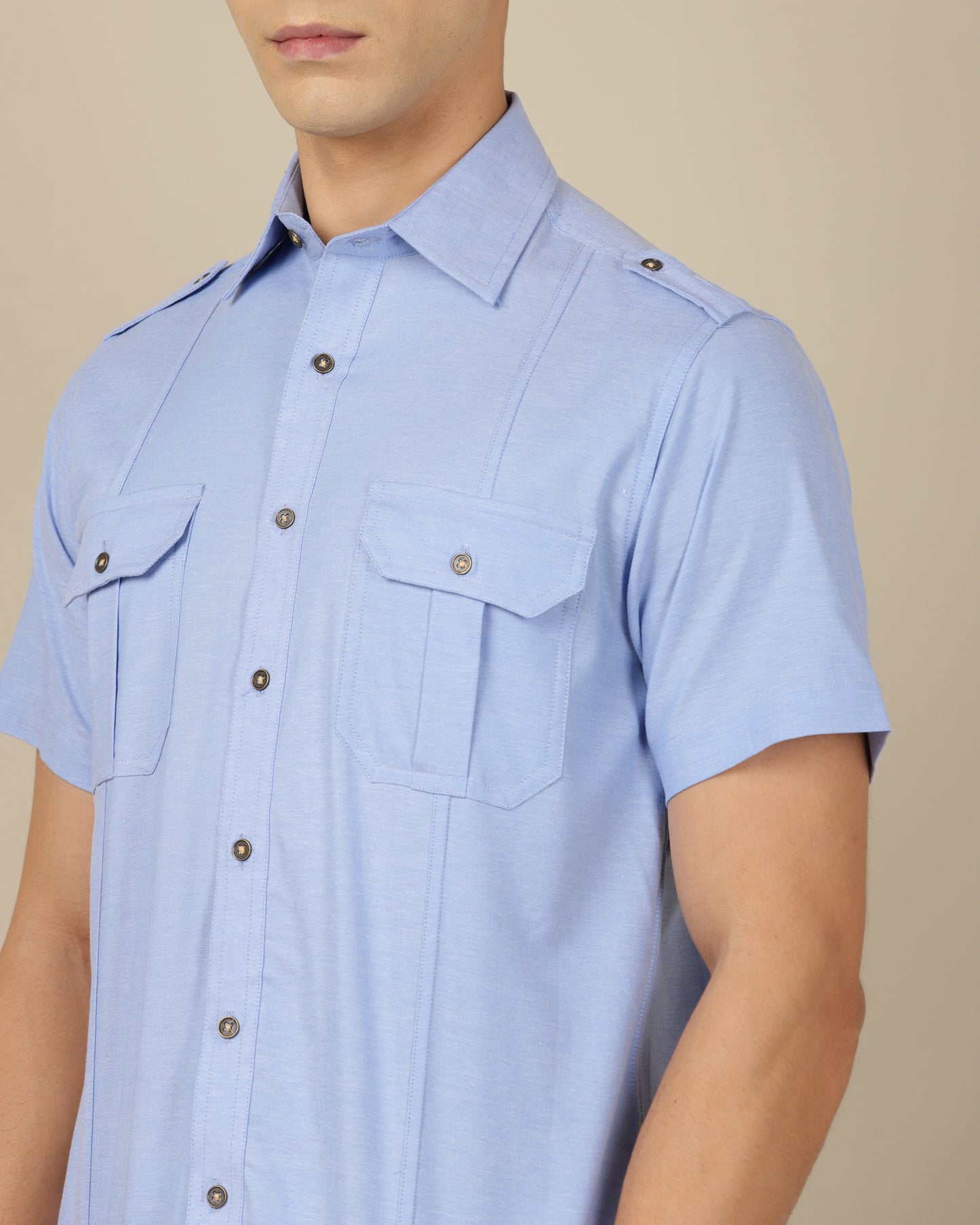 Oxford Blue Cargo Shirt
