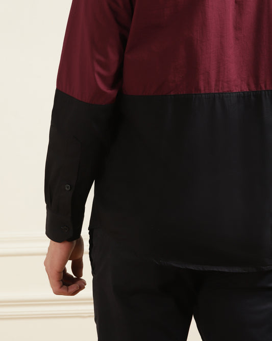 Divided Wine Red Shirt