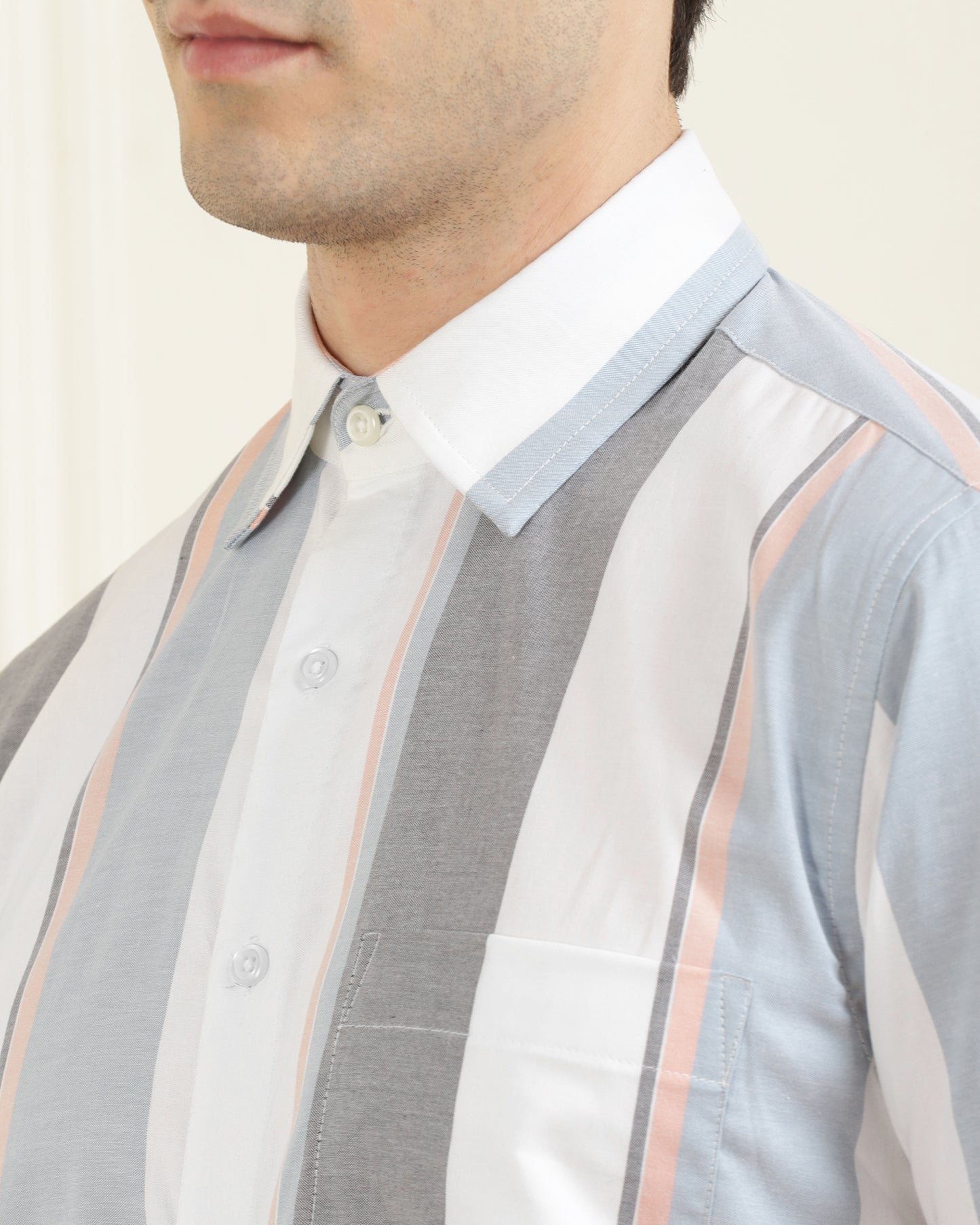 Split Oxford Stripes Shirt